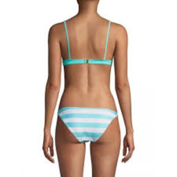 BNWT Solid + Striped Morgan Bikini Bottoms Aqua - Picture 3 of 7